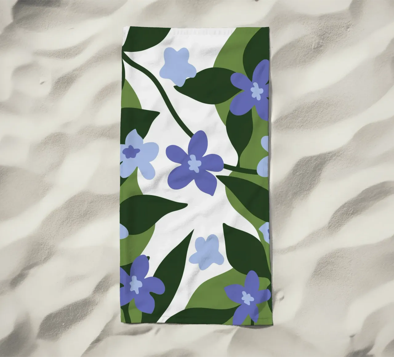 Modello a fiori blu telo mare da SPECIAL FLOWER PATTERNS
