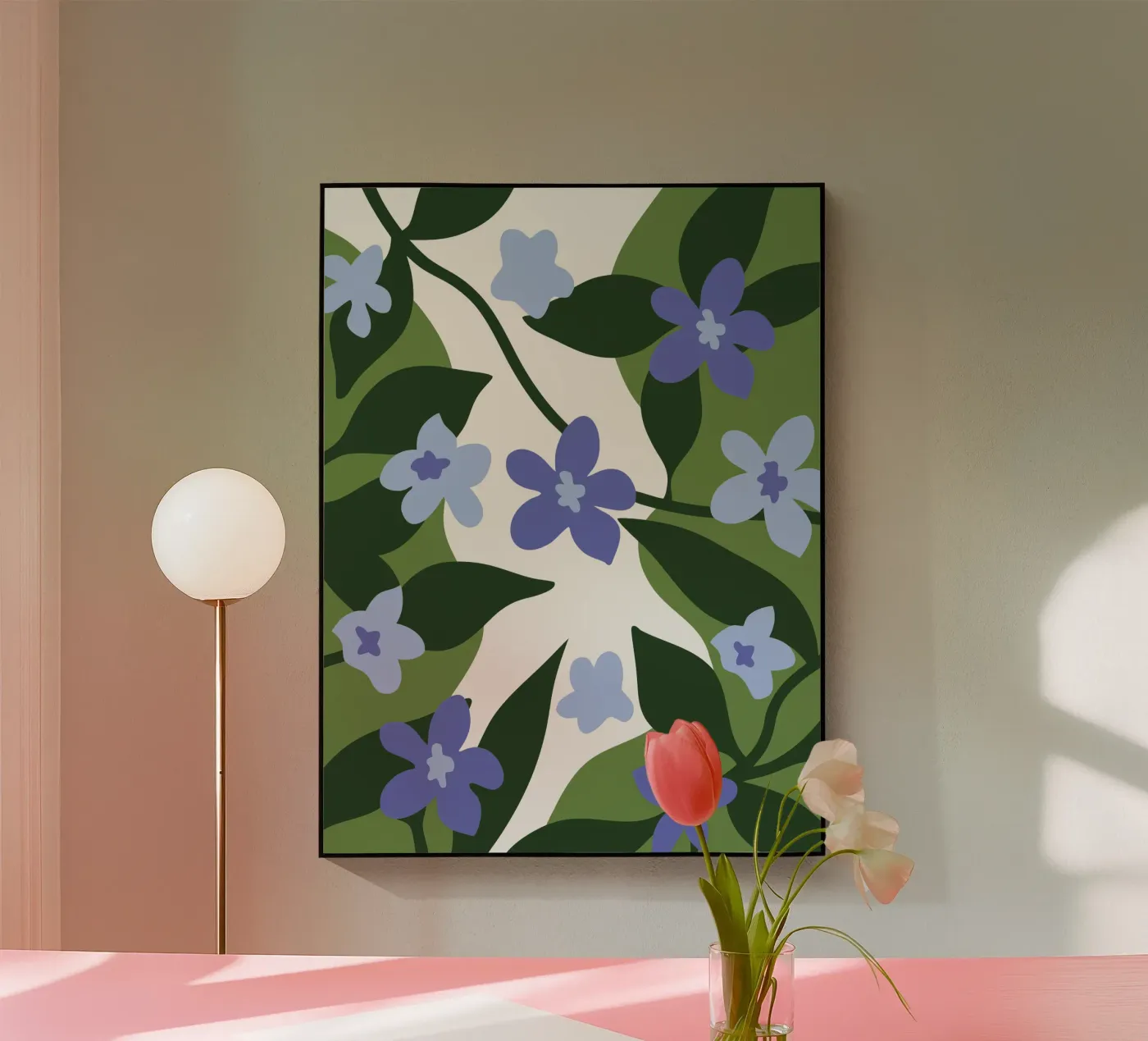 Blue Flower Pattern Acryl-Glas von SPECIAL FLOWER PATTERNS