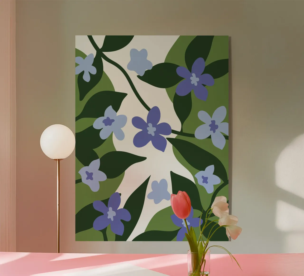 Blue Flower Pattern plexiglas de SPECIAL FLOWER PATTERNS