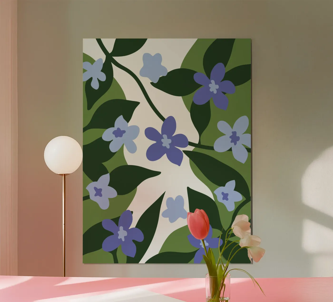 Blaue Blume Muster Poster von SPECIAL FLOWER PATTERNS