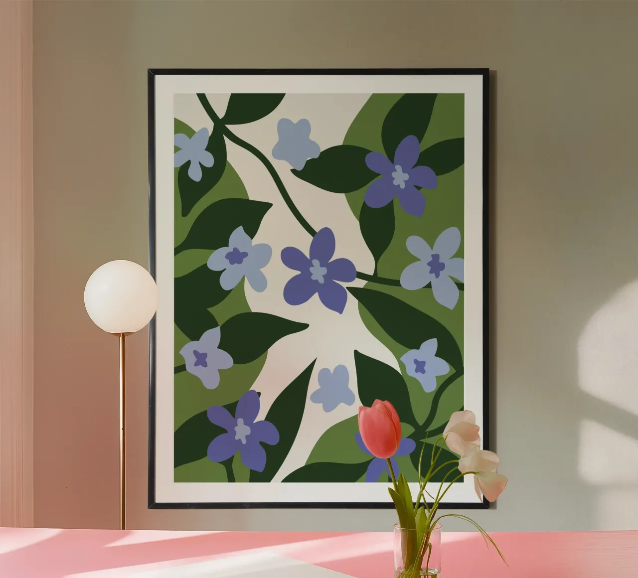 Blue Flower Pattern poster by SPECIAL FLOWER PATTERNS
