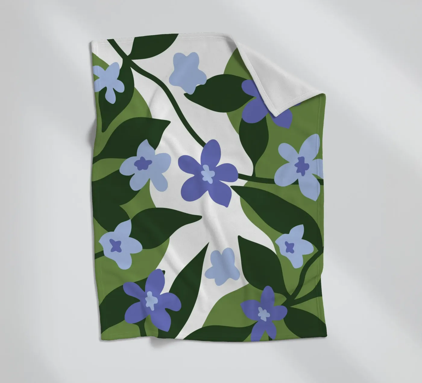 Blauw Bloempatroon fleecedeken van SPECIAL FLOWER PATTERNS