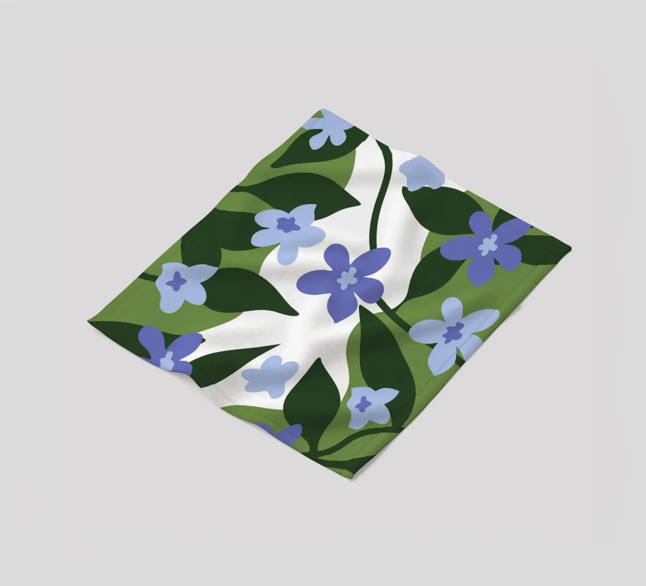Blaue Blume Muster Fleecedecke von SPECIAL FLOWER PATTERNS