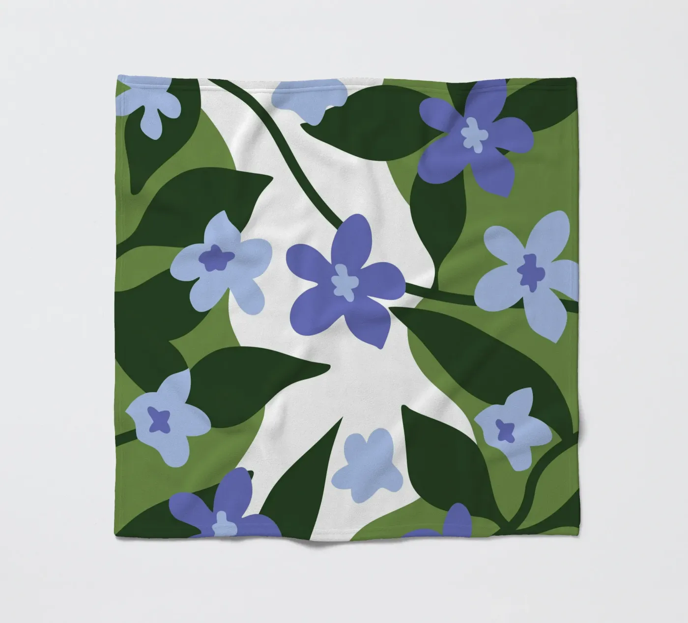 Blauw Bloempatroon fleecedeken van SPECIAL FLOWER PATTERNS