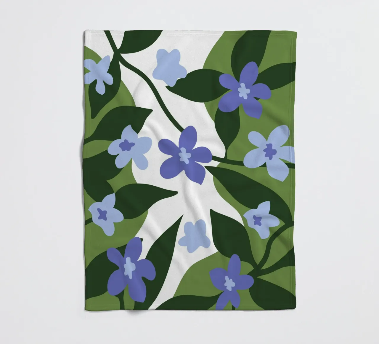 Blaue Blume Muster Fleecedecke von SPECIAL FLOWER PATTERNS