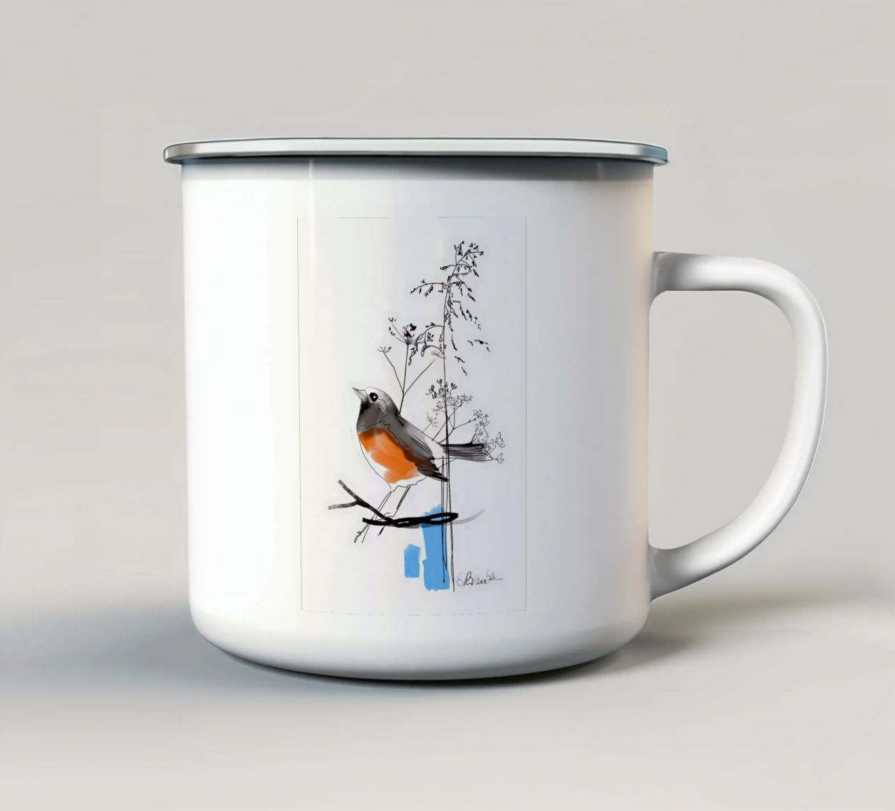 Uccellino tazza in smalto da SaraRosenbaum