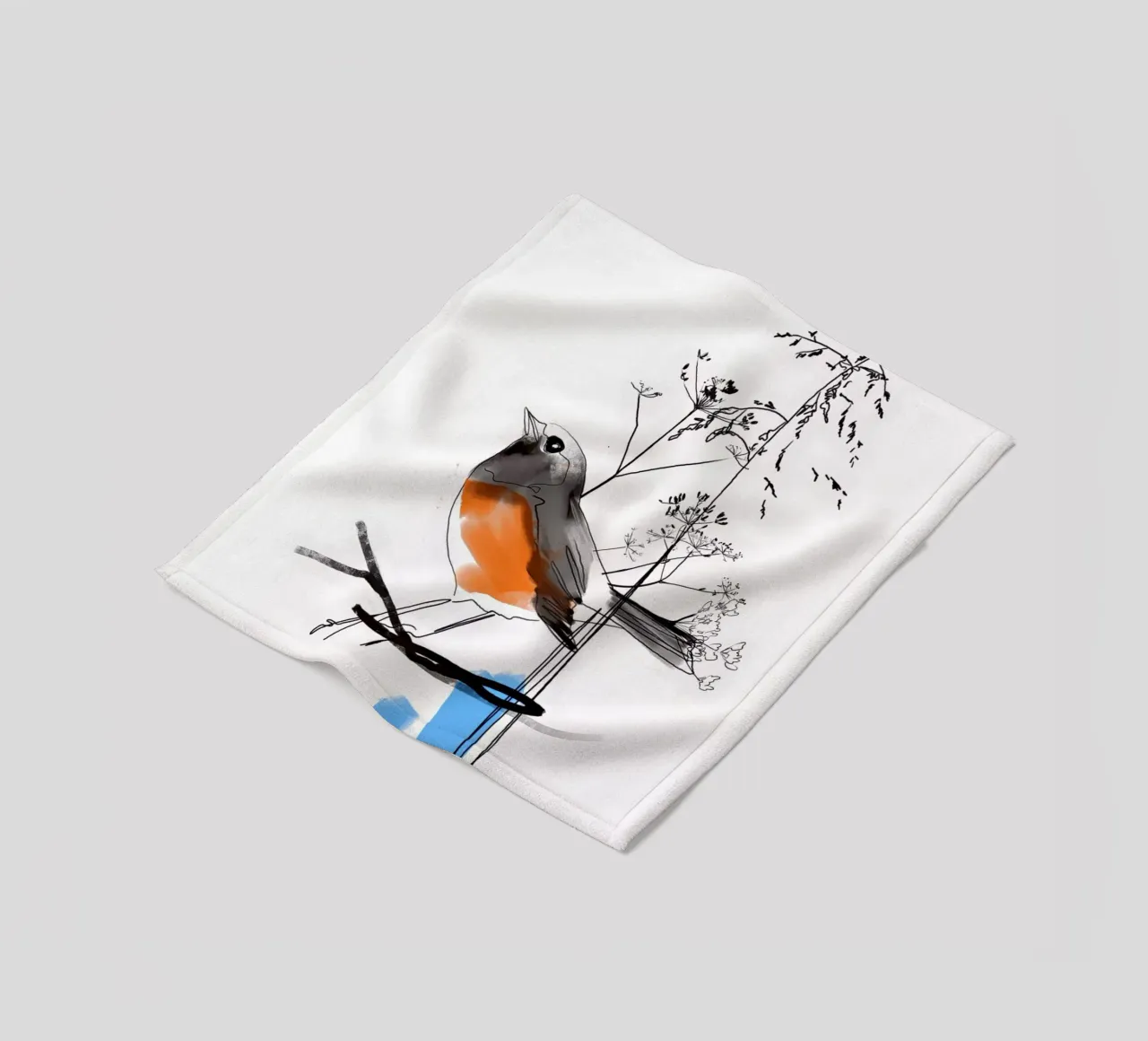 Birdie fleece blanket by SaraRosenbaum