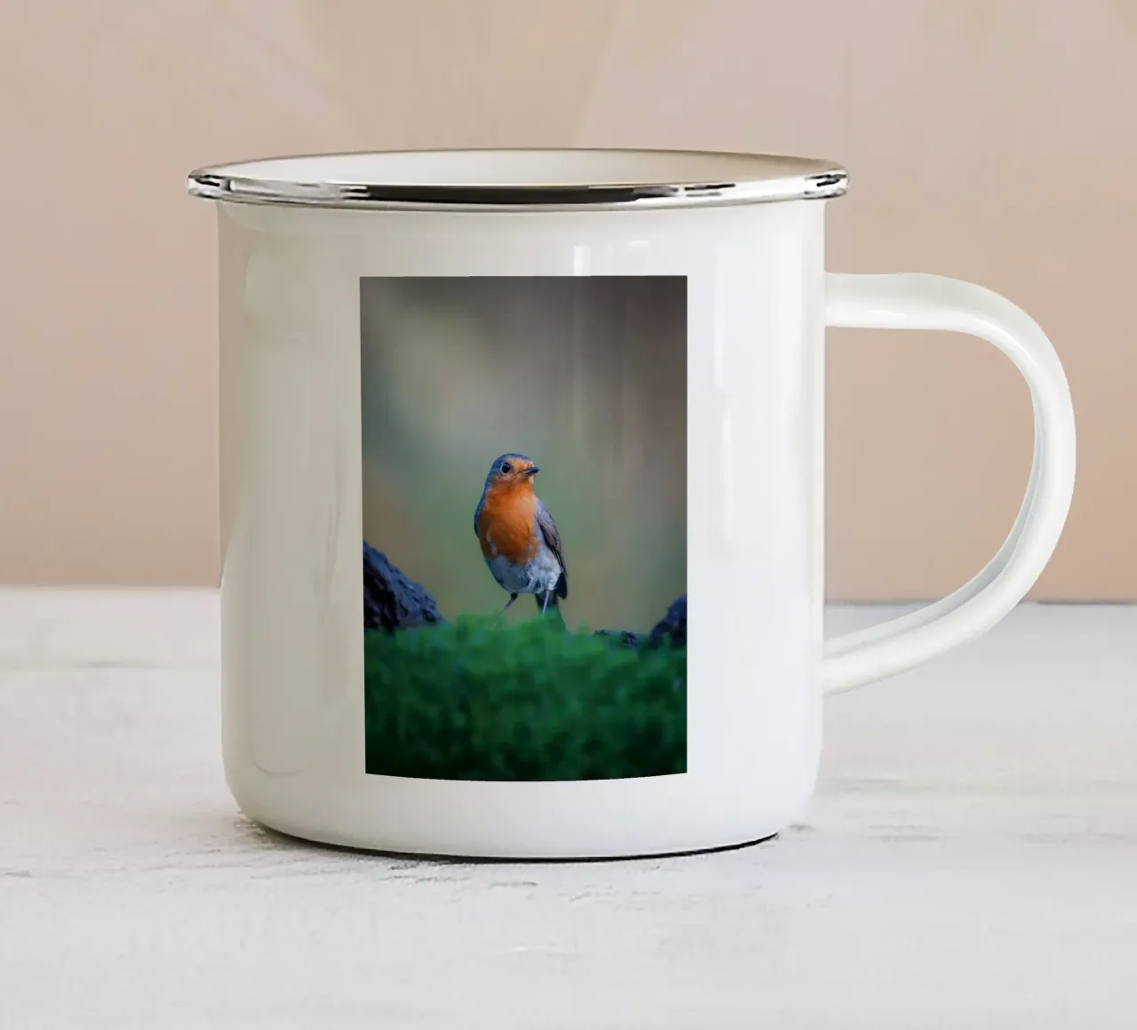 Robin tazza in smalto da Tom's Wildlife