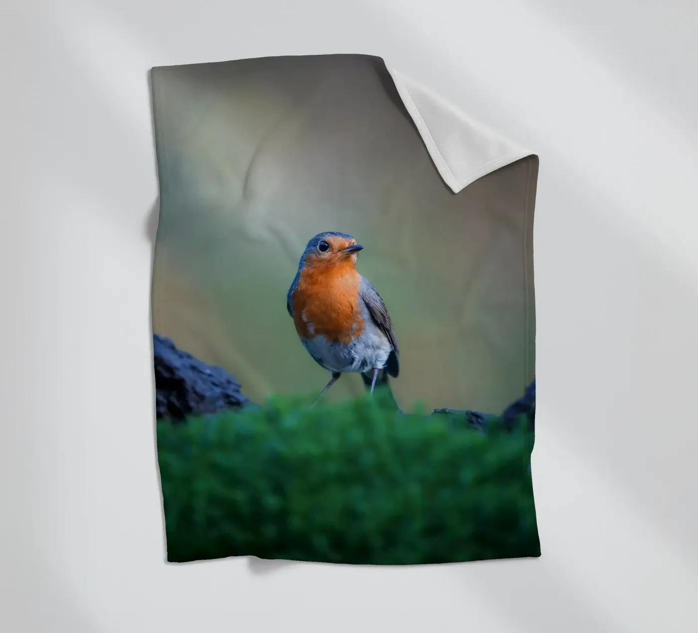 Robin fleece blanket by Tom's Wildlife