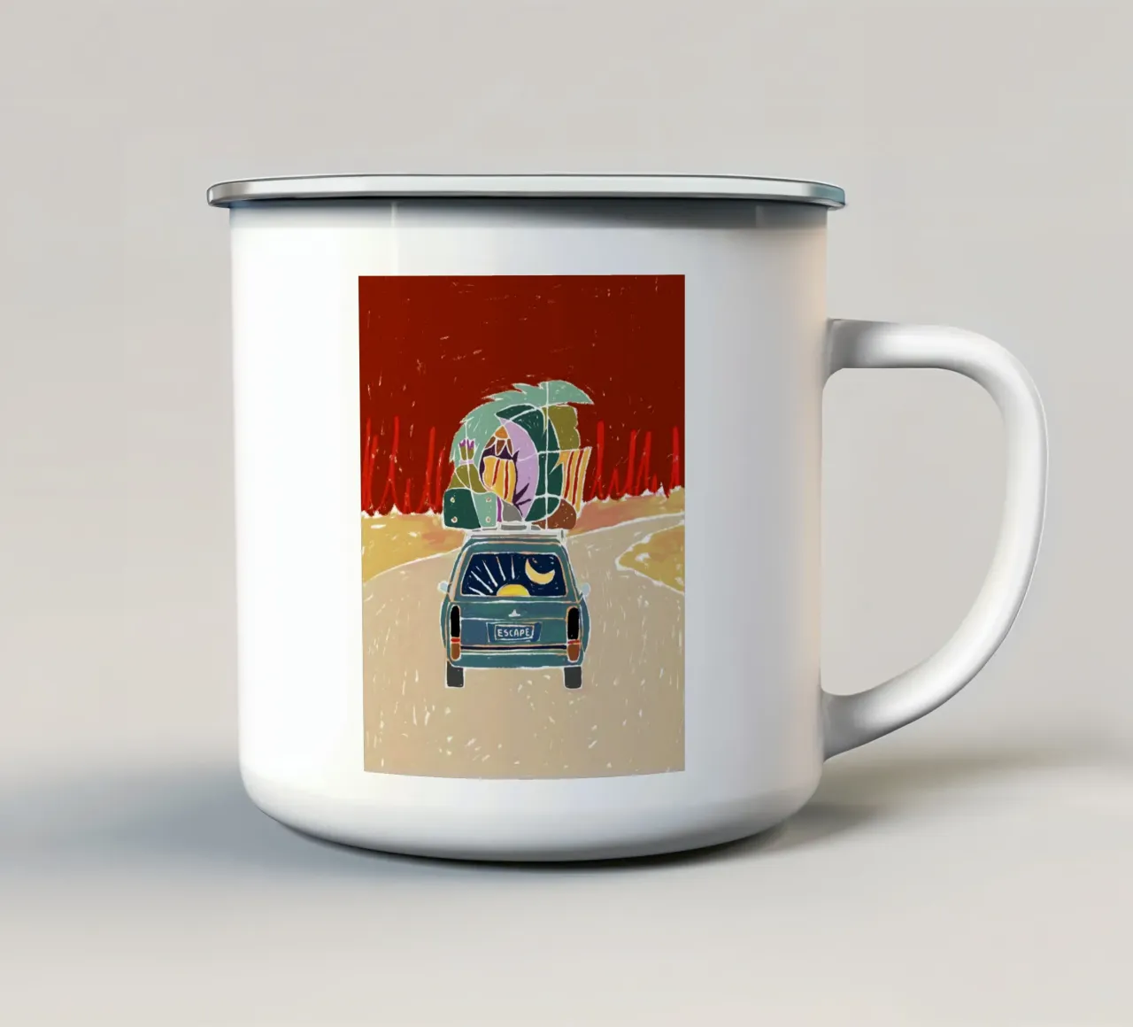 Fare i bagagli e fuggire tazza in smalto da 83oranges