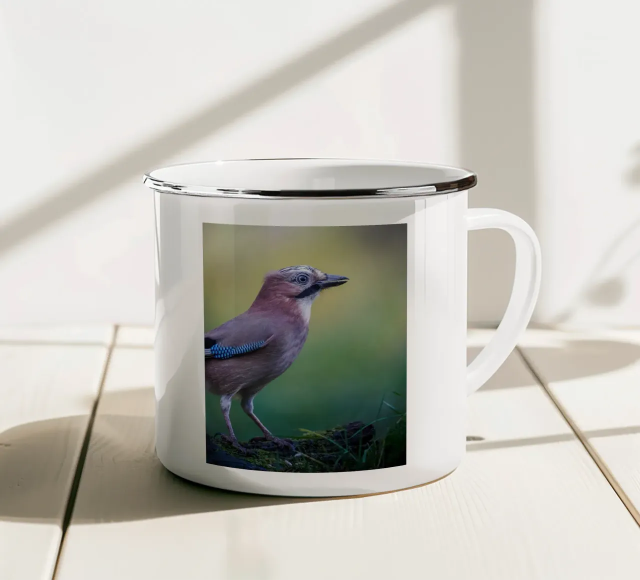 Jay tazza in smalto da Tom's Wildlife