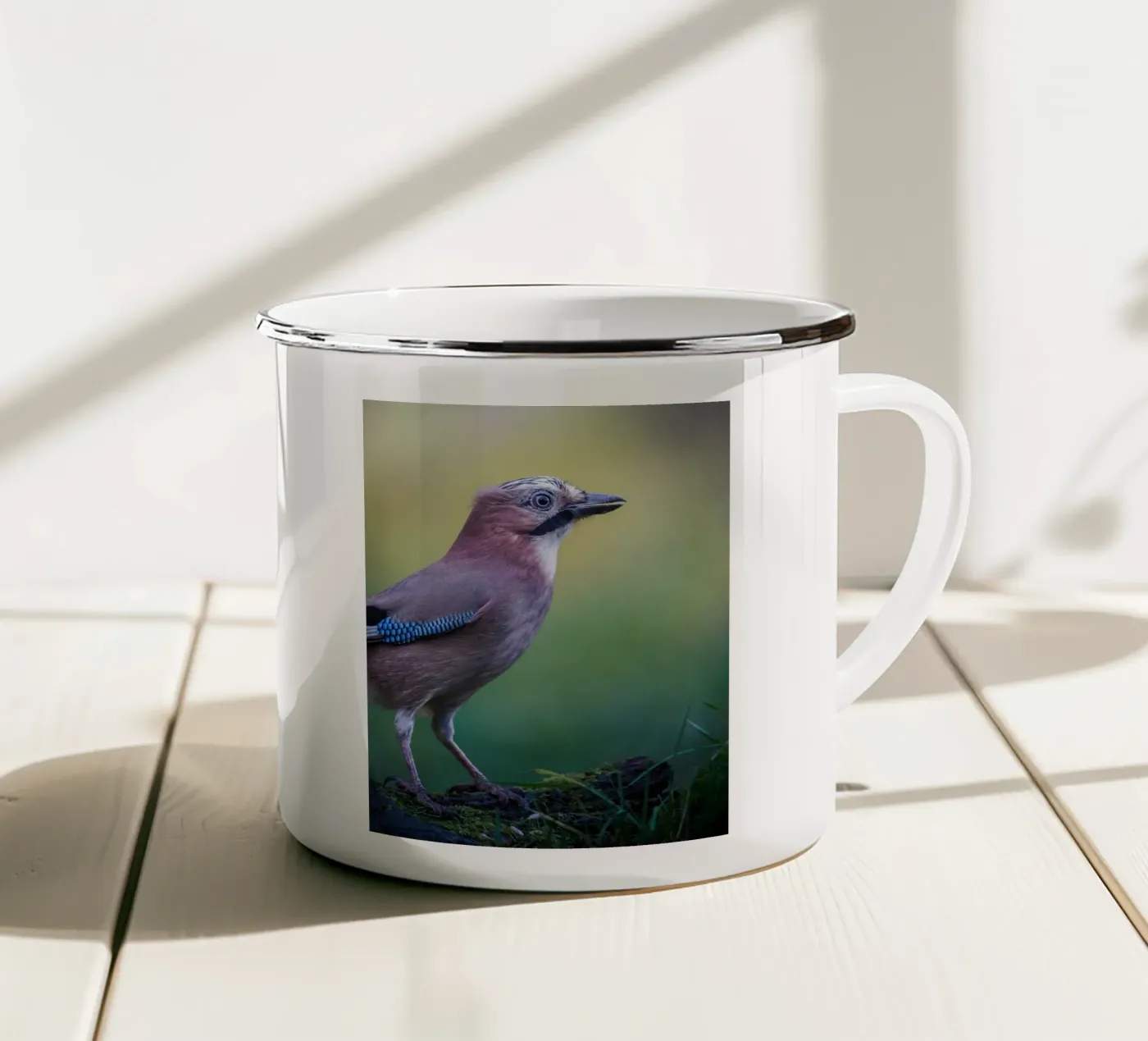 Jay emaille mok van Tom's Wildlife