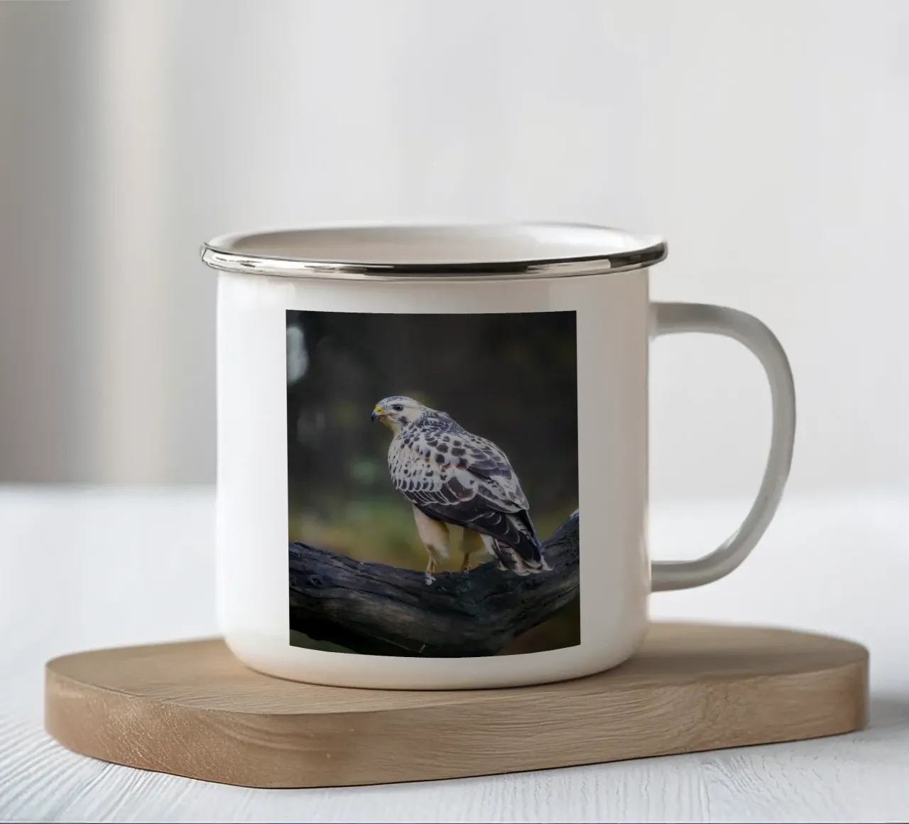 Buse variable mug en émail de Tom's Wildlife