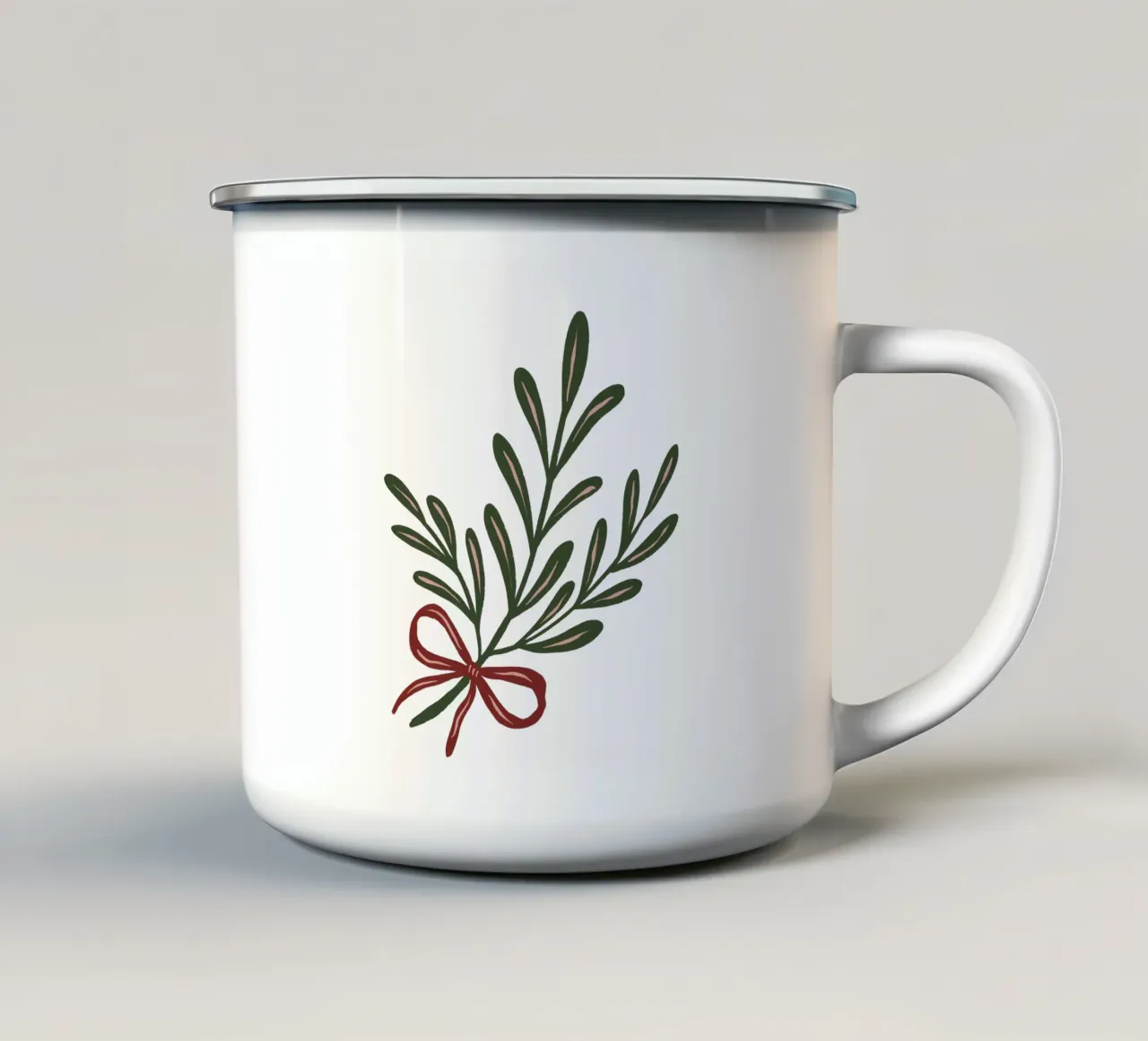 Vischio con fiocco tazza in smalto da Wackapacka Holiday Shop