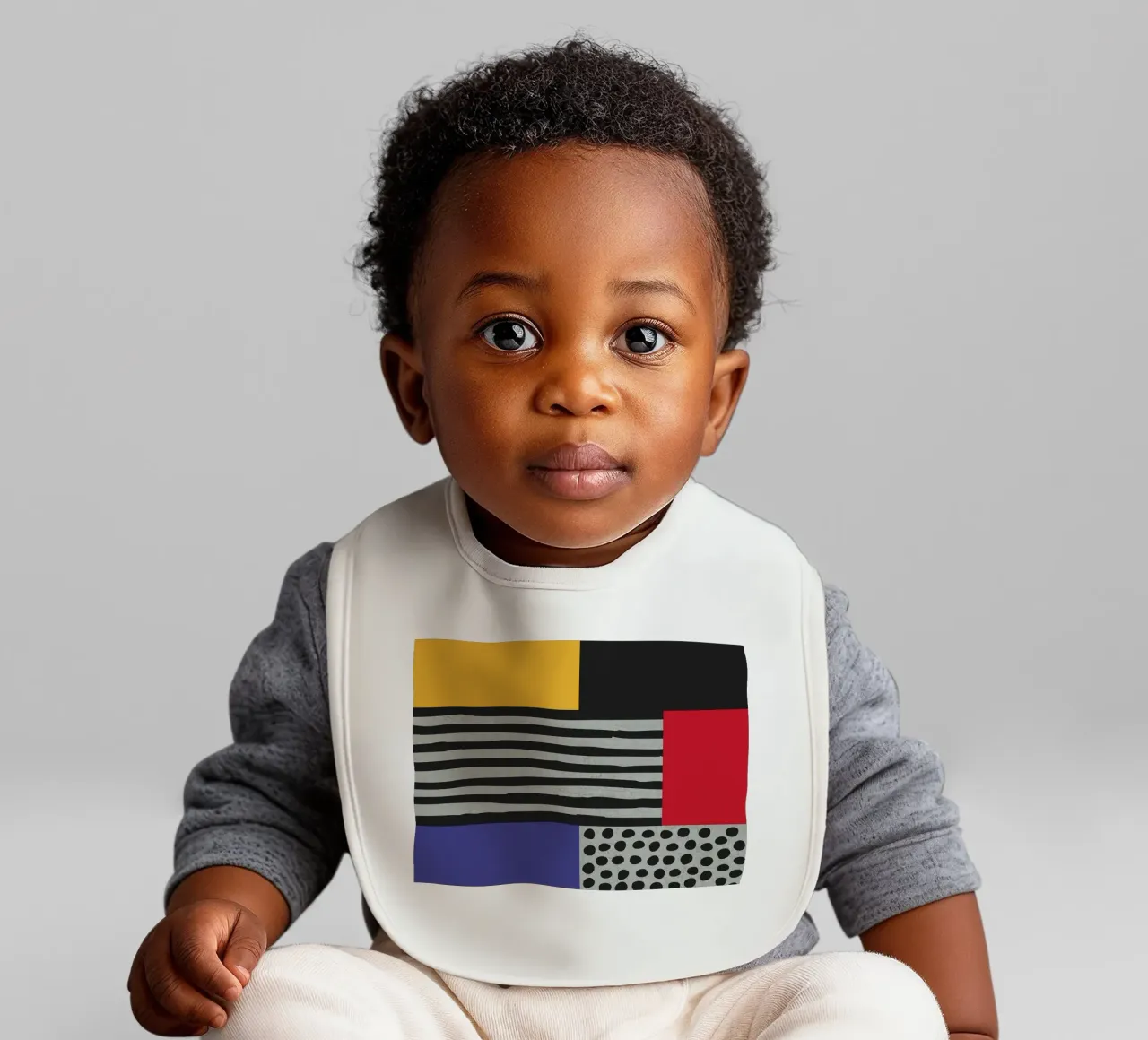 Scandi Art - Abstrakte Geometrie in Rot Blau bavaglino da Petra Lang - Design