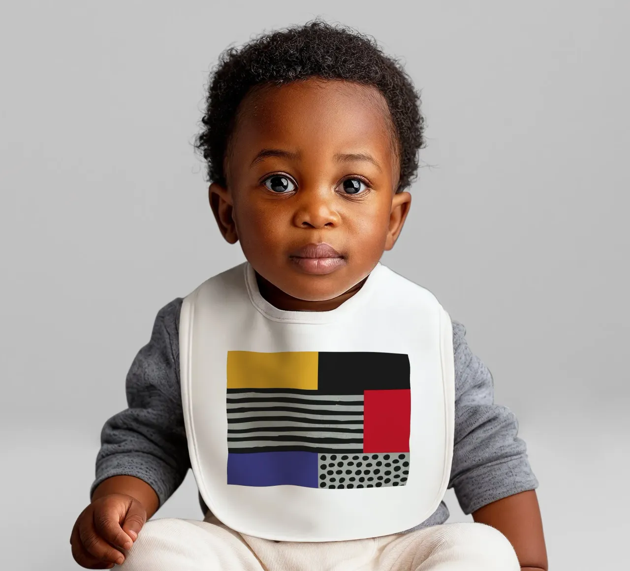 Scandi Art - Abstrakte Geometrie in Rot Blau bavaglino da Petra Lang - Design