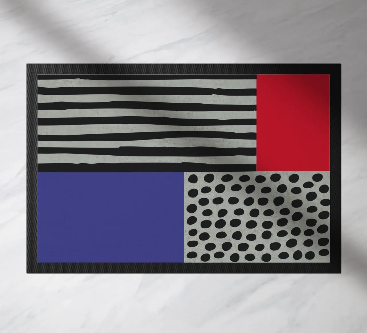 Scandi Art - Abstrakte Geometrie in Rot Blau zerbino da Petra Lang - Design