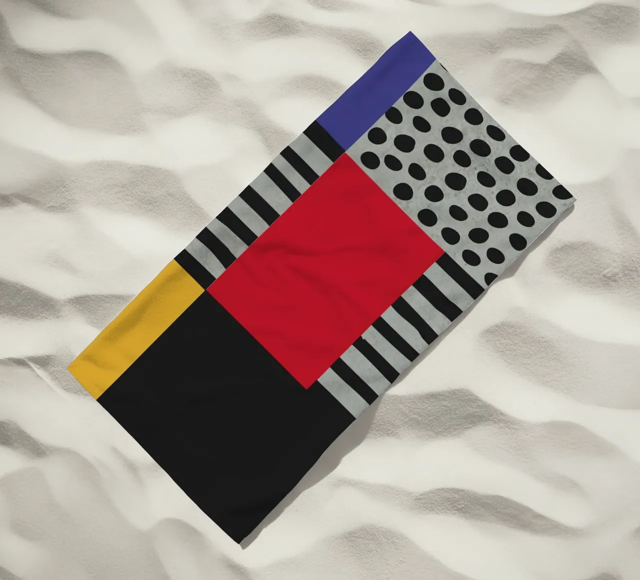 Scandi Art - Abstrakte Geometrie in Rot Blau telo mare da Petra Lang - Design