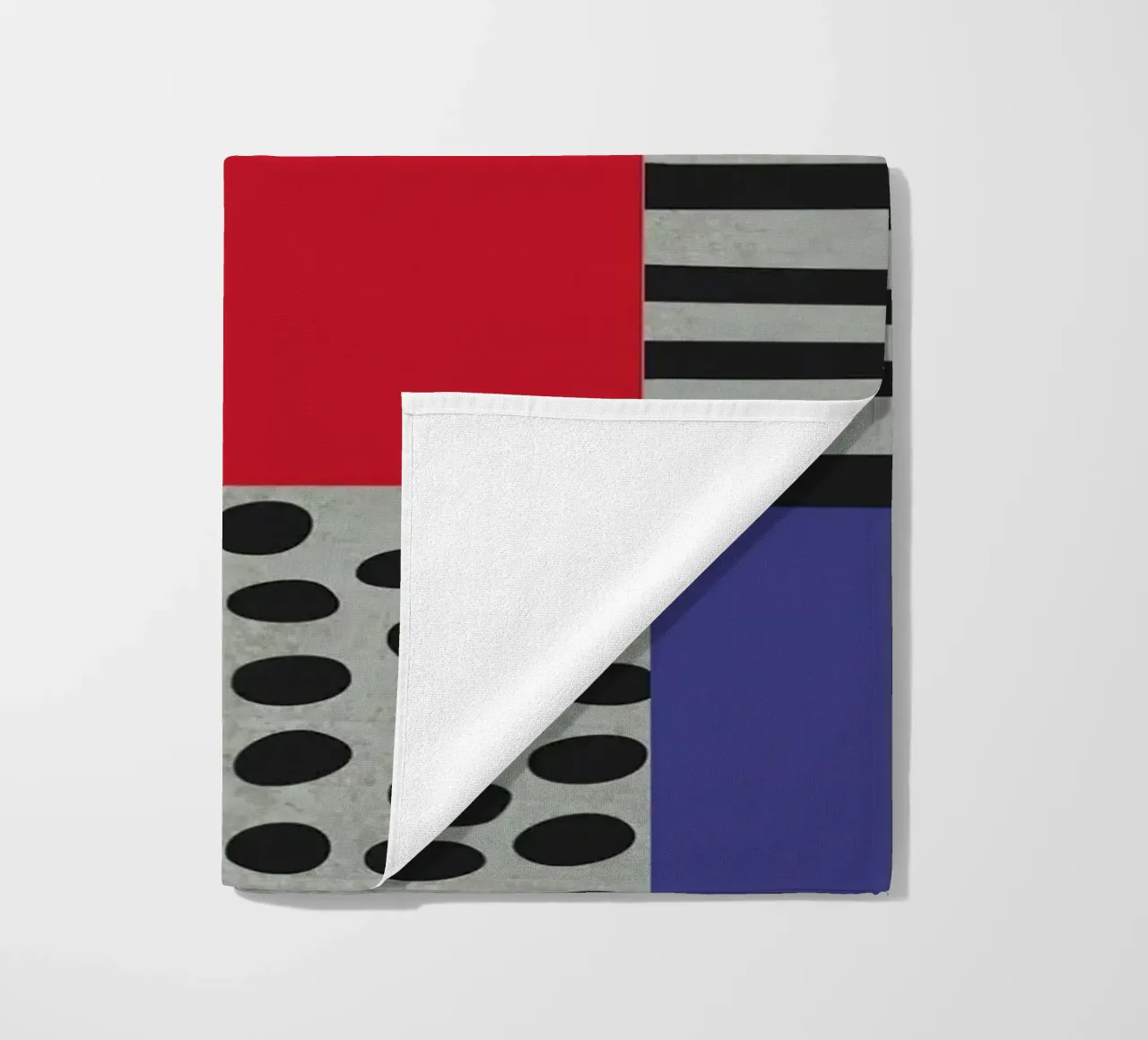 Scandi Art - Abstrakte Geometrie in Rot Blau telo mare da Petra Lang - Design