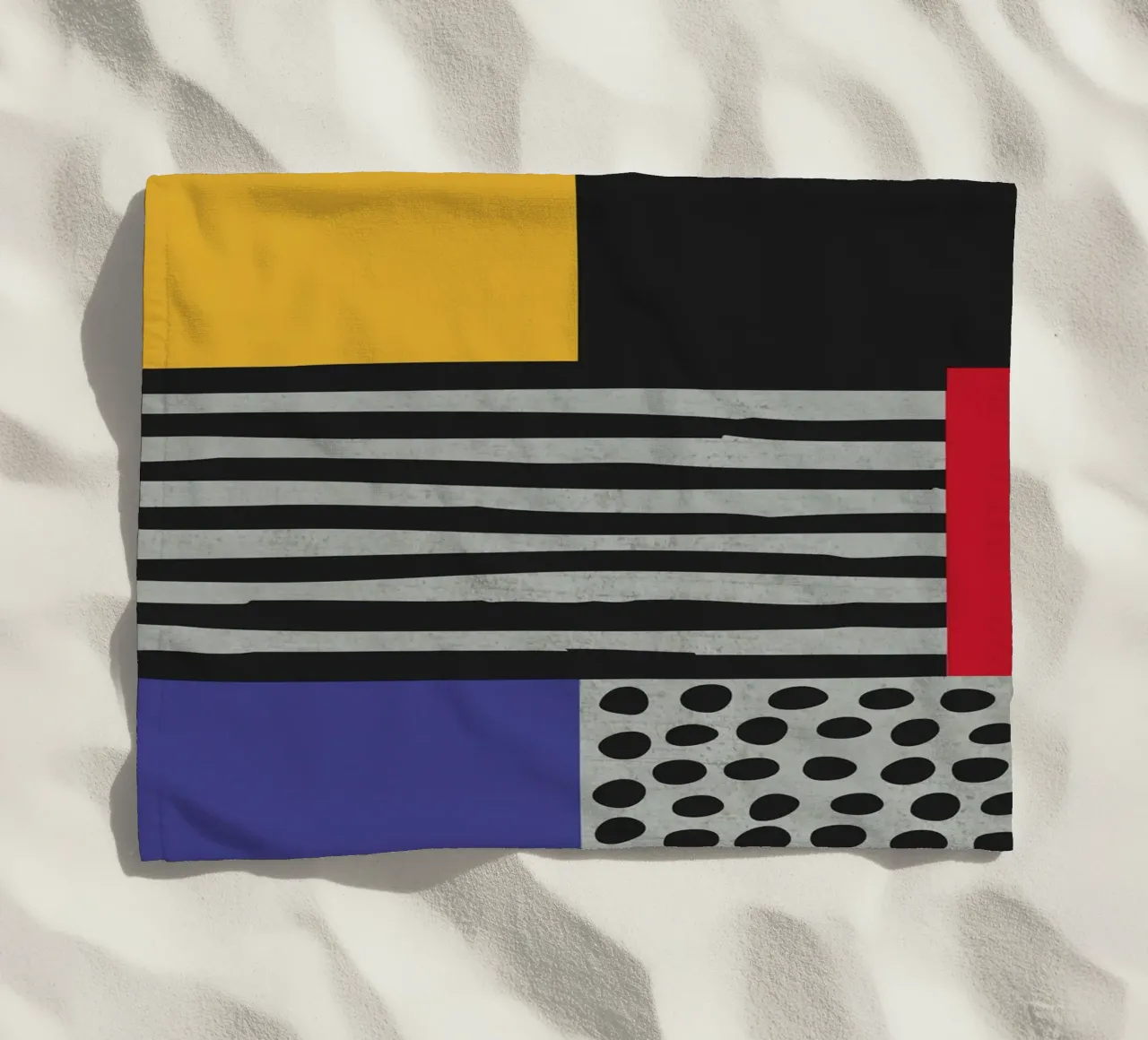 Scandi Art - Abstrakte Geometrie in Rot Blau telo mare da Petra Lang - Design