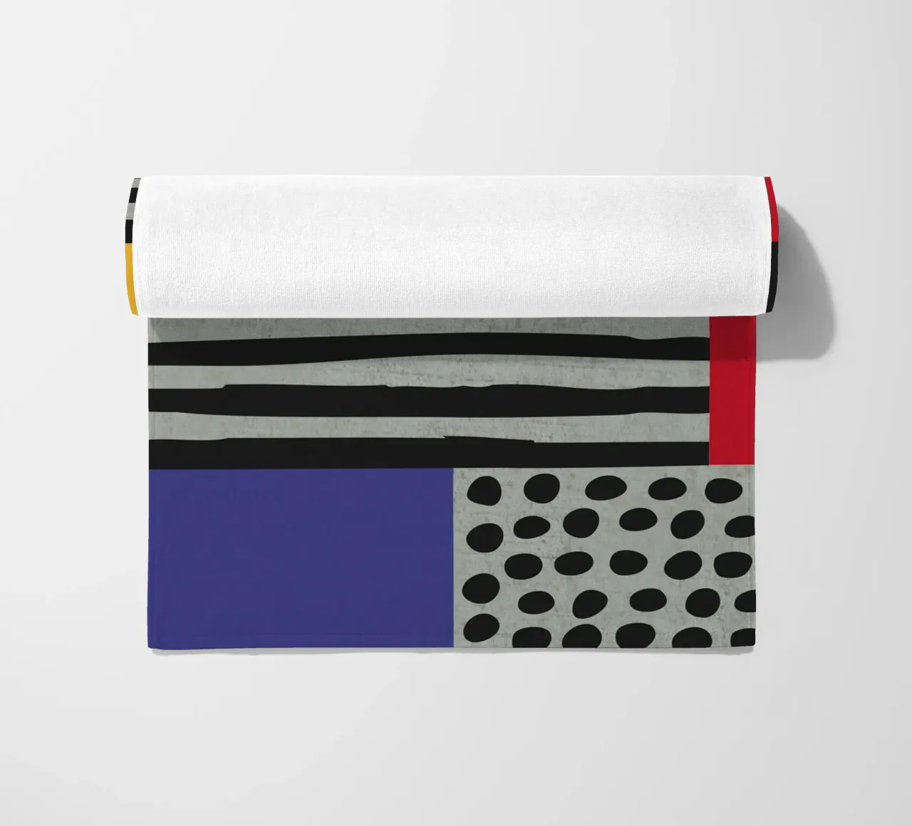 Scandi Art - Abstrakte Geometrie in Rot Blau telo mare da Petra Lang - Design