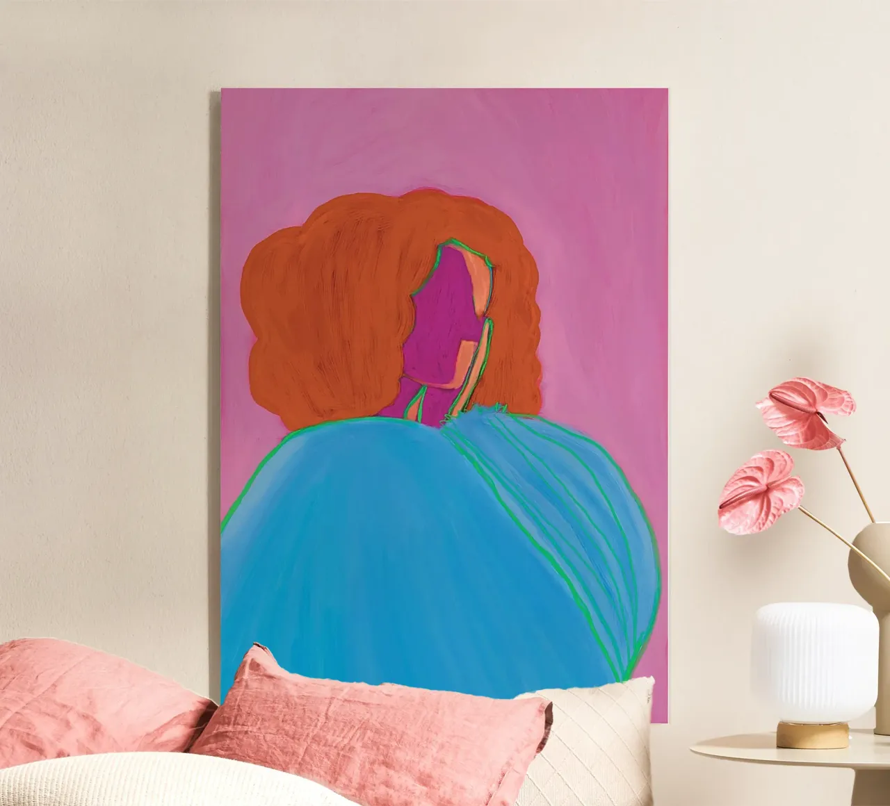 De blauwe blouse acryl van tainah negreiros