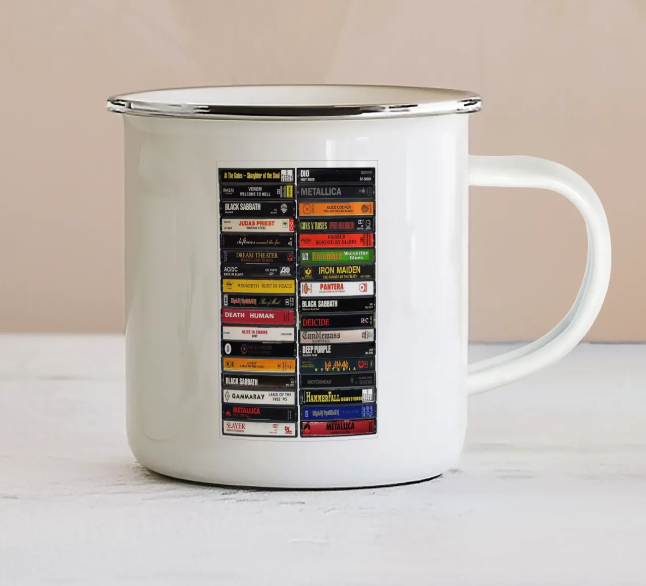 Stampa musicale in metallo tazza in smalto da MrMustardPrints