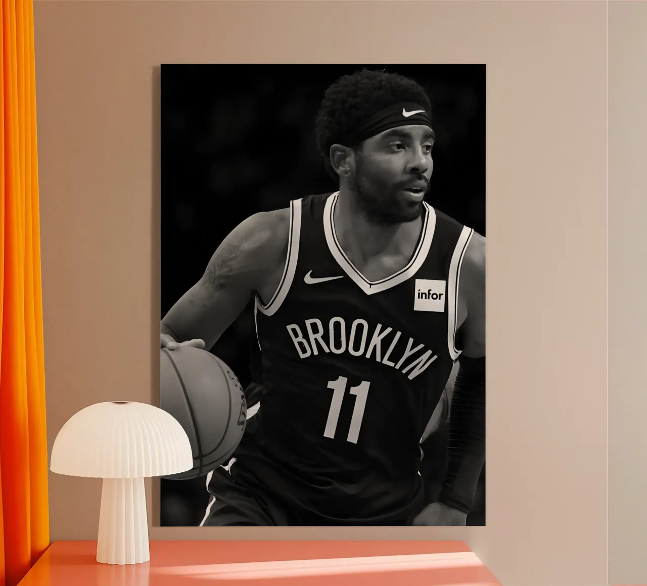 Kyrie Irving plexiglass da Black White Poster