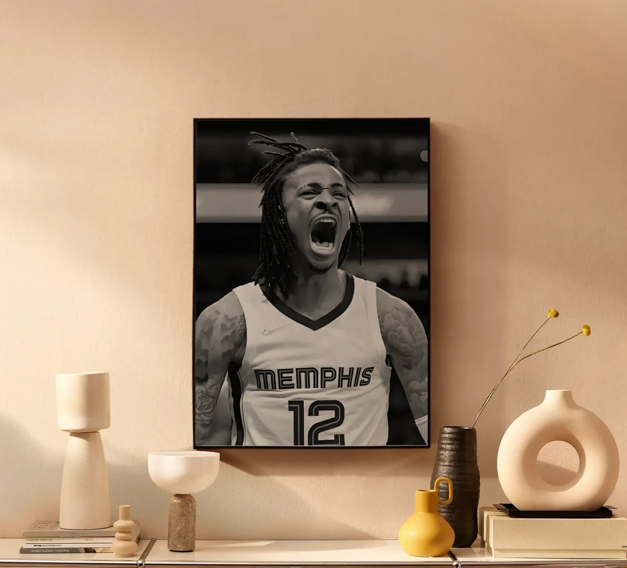 Ja Morant plexiglass da Black White Poster