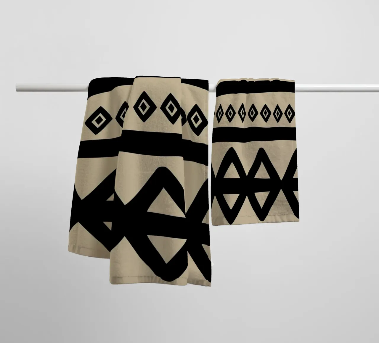 Scandi Design: Tribal Triangle Pattern towel by Petra Lang - Design
