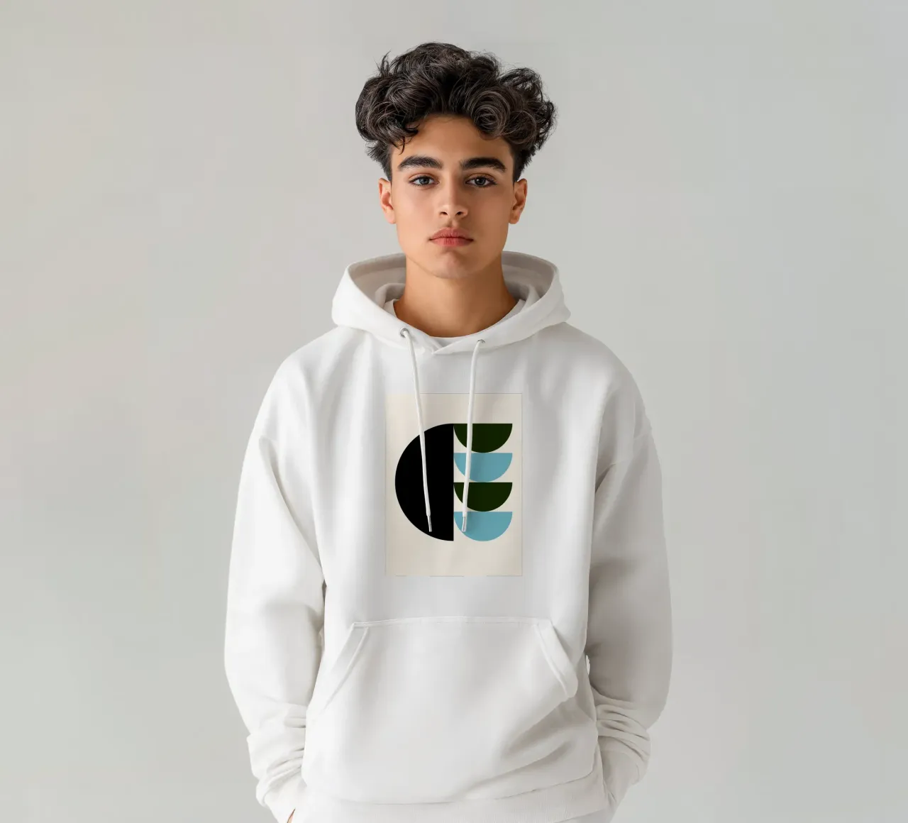 Geo Balance - Forme moderne e minimali felpa con cappuccio da Cozy Vibes