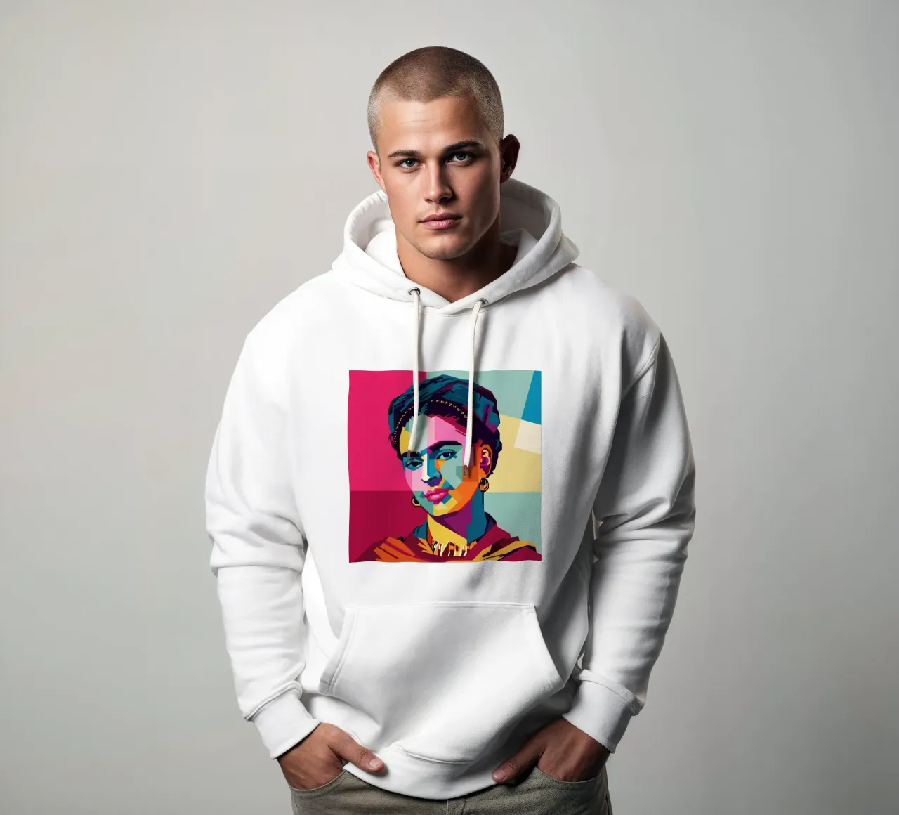 Frida Kahlo Style WPAP felpa con cappuccio da KP Artwork