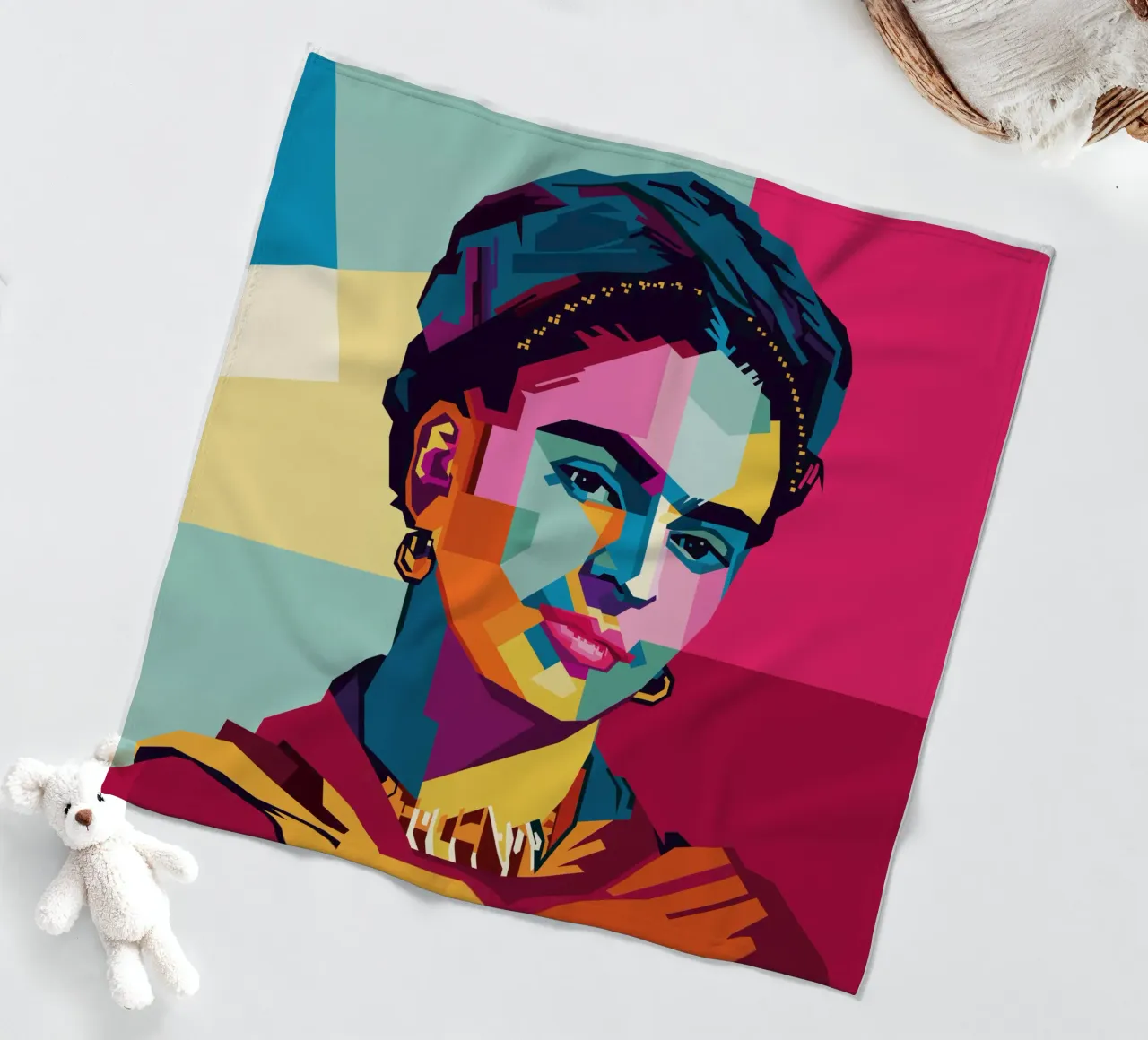 Frida Kahlo Style WPAP coperta in pile da KP Artwork