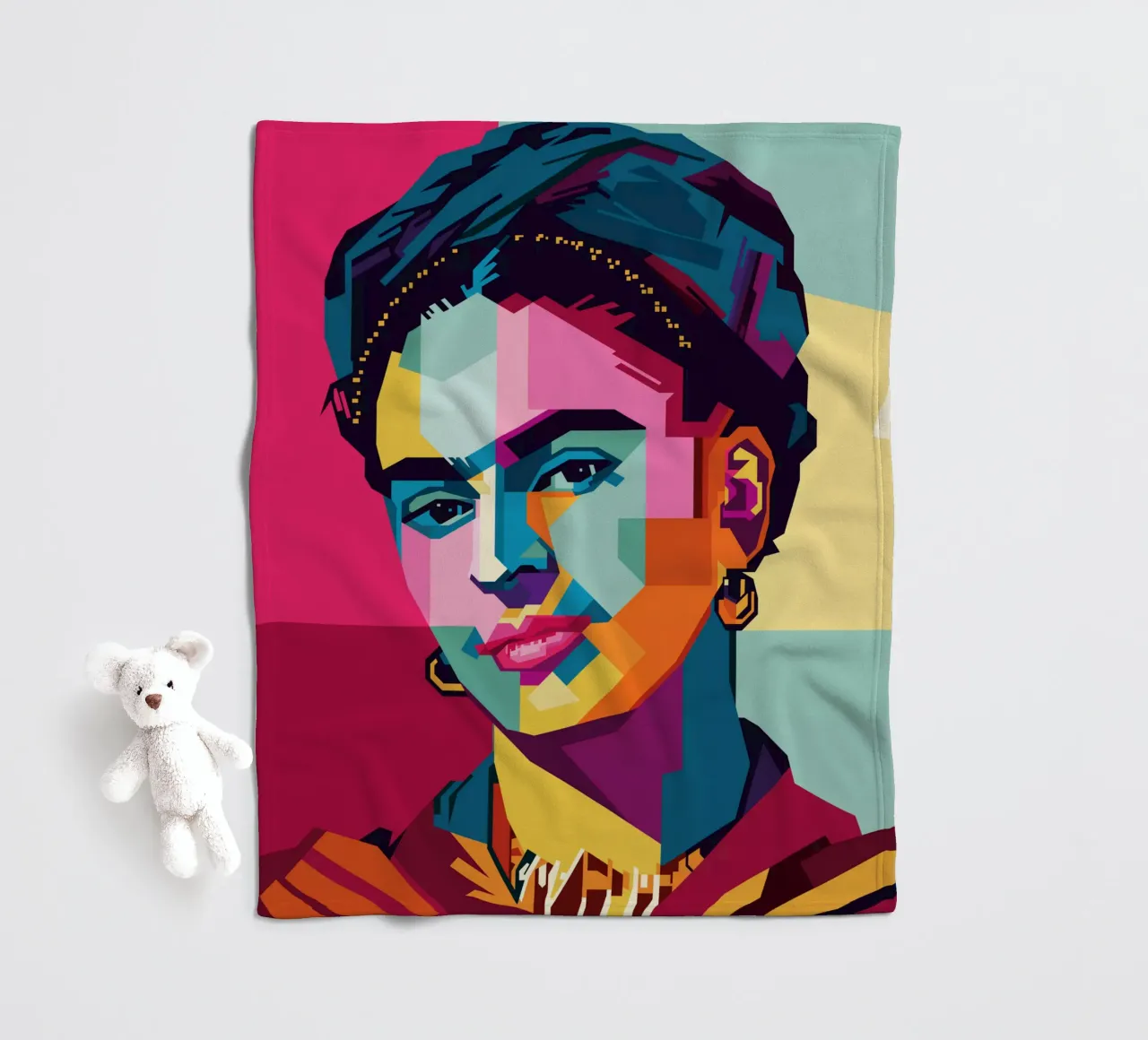 Frida Kahlo Style WPAP coperta in pile da KP Artwork