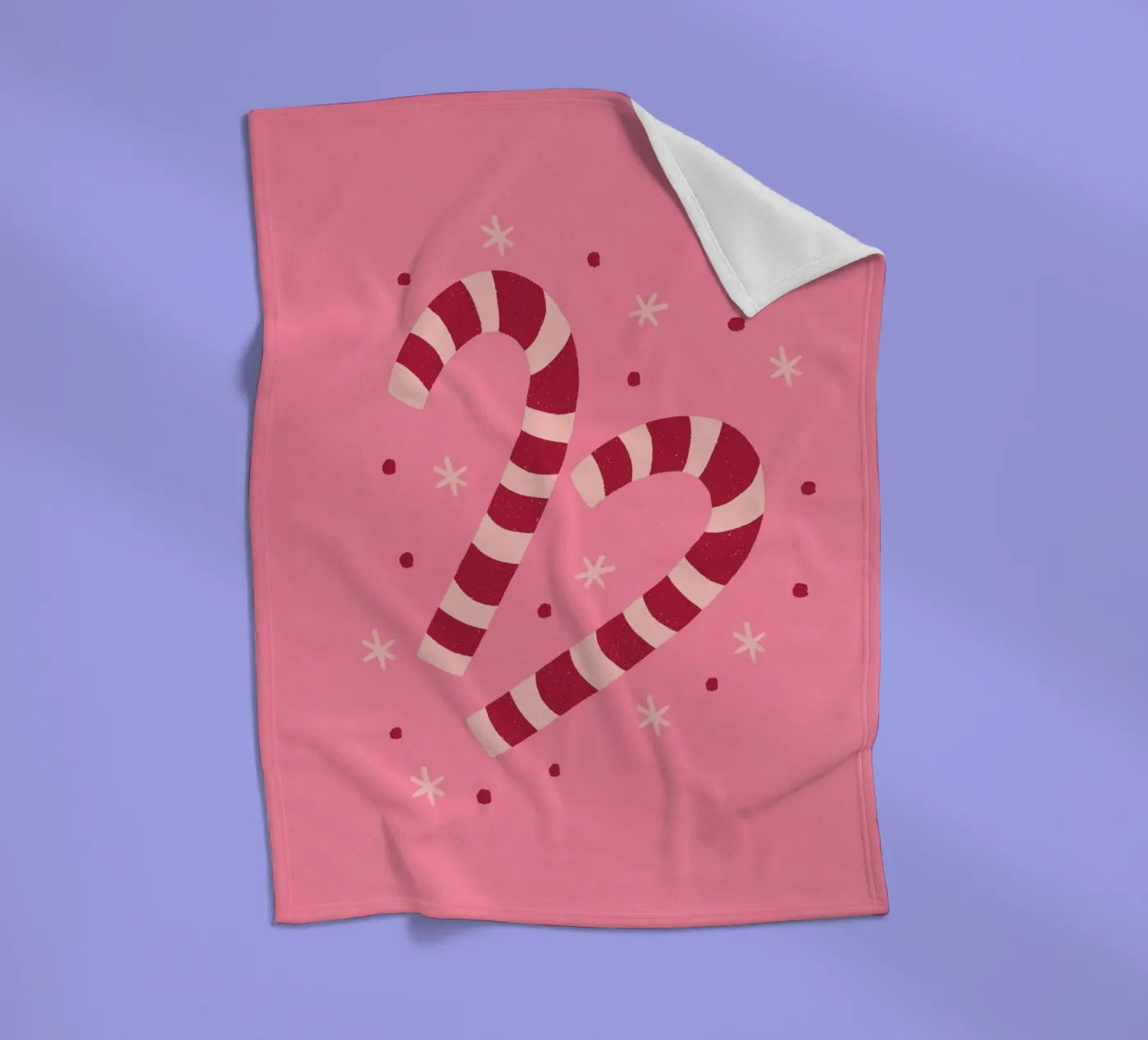 Candycanes fleece blanket by Wackapacka Holiday Shop