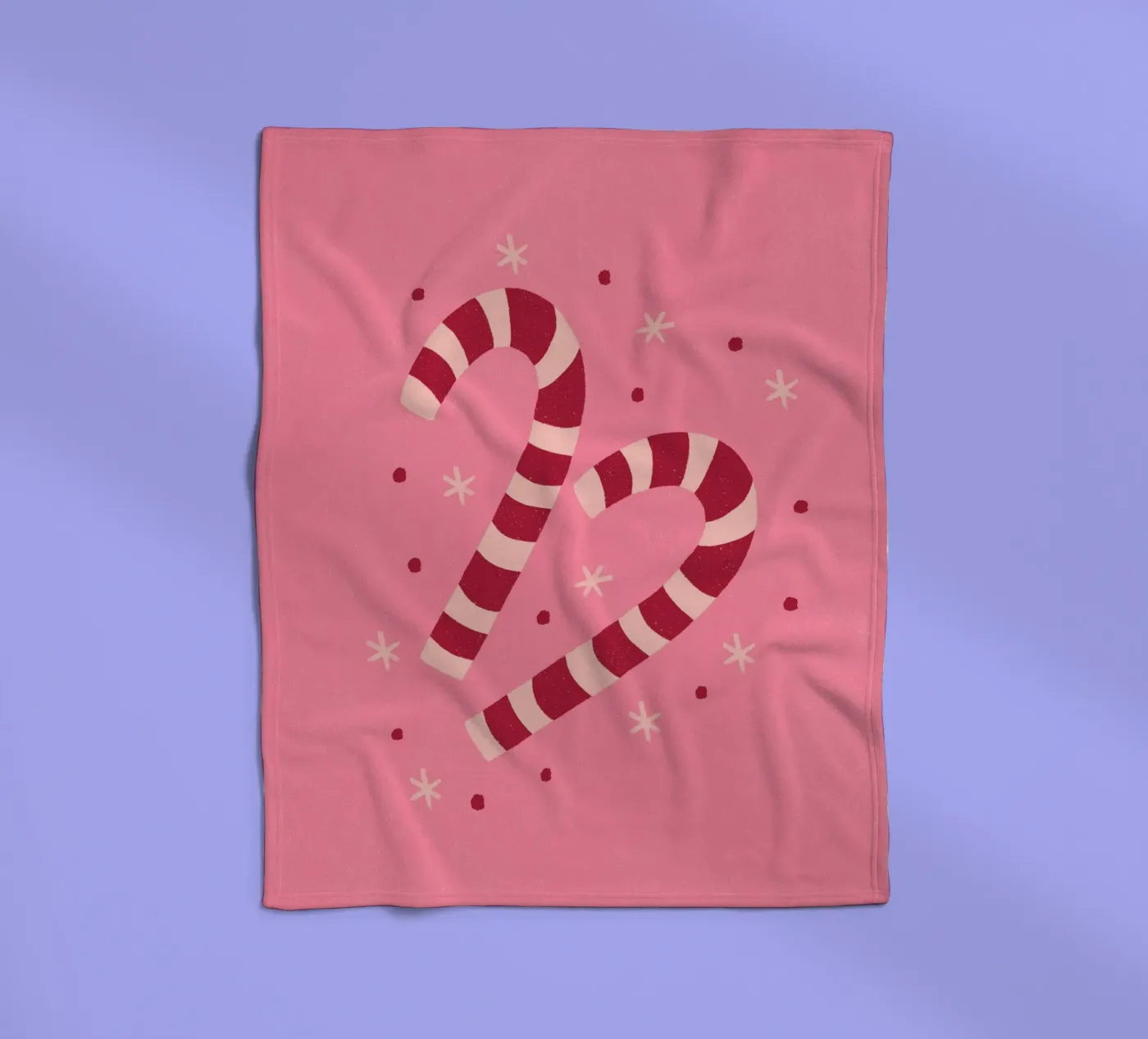 Candycanes fleece blanket by Wackapacka Holiday Shop