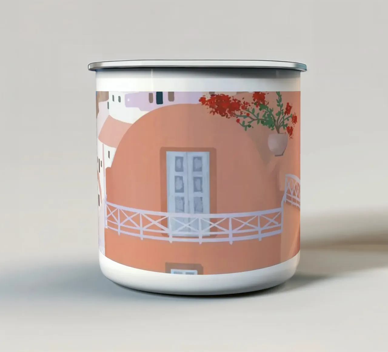 Santorini Streer tazza in smalto da PetrArts