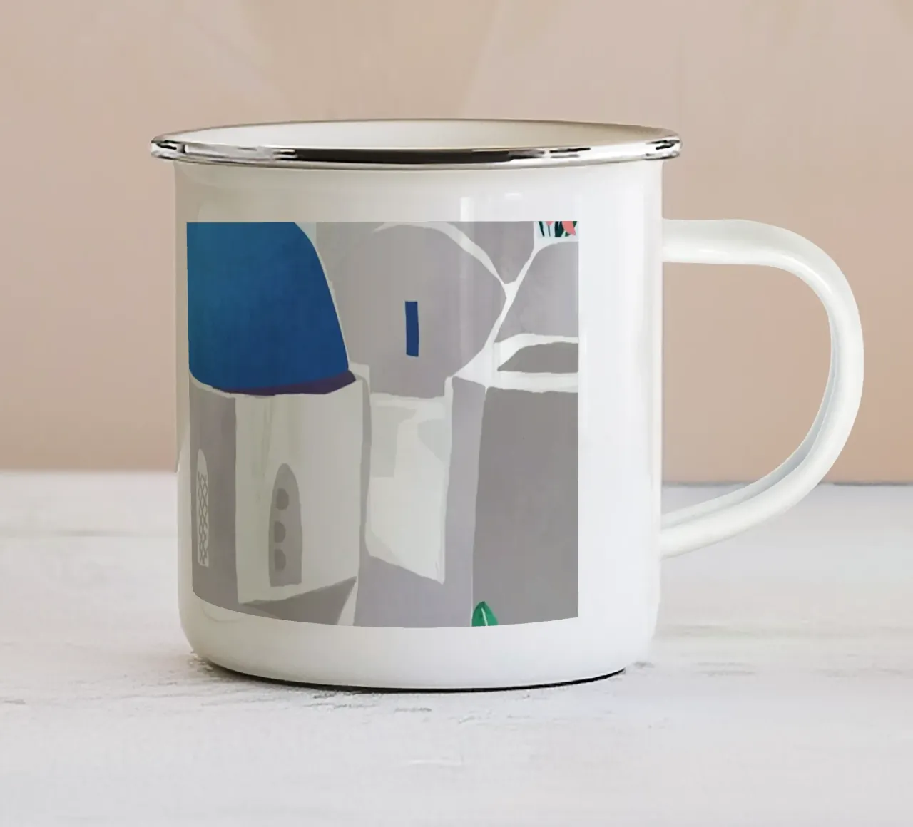 Santorini, Greece tazza in smalto da PetrArts