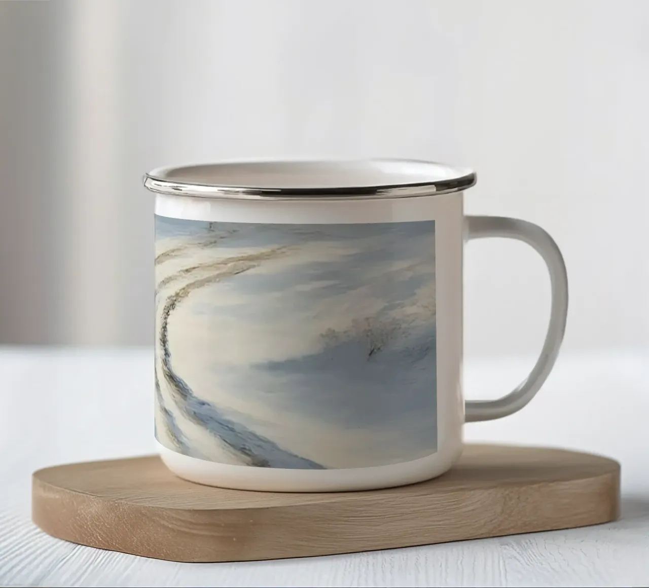 Strada d'inverno - Paesaggio di neve tranquillo tazza in smalto da Christmas Vibes 2025