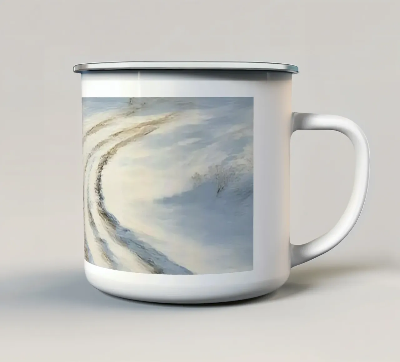 Strada d'inverno - Paesaggio di neve tranquillo tazza in smalto da Christmas Vibes 2025