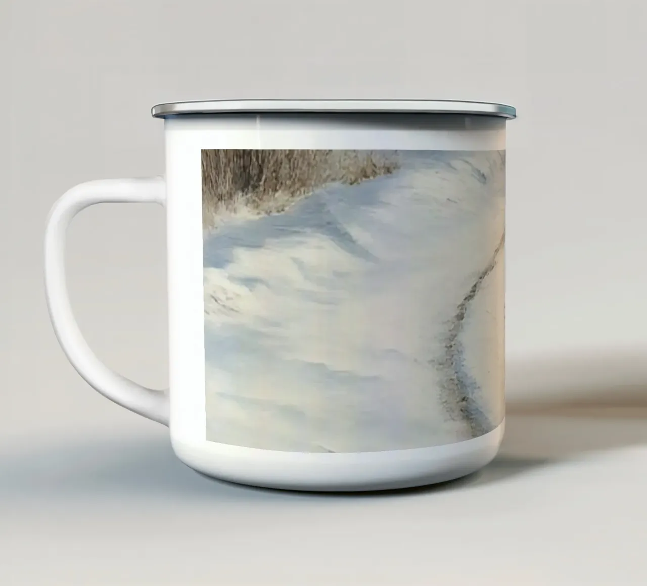 Strada d'inverno - Paesaggio di neve tranquillo tazza in smalto da Christmas Vibes 2025