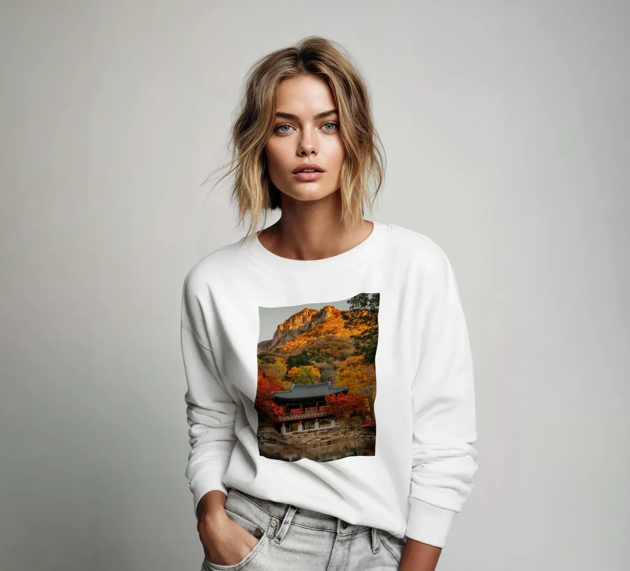 Tempio della Montagna d'Autunno in Corea del Sud felpa da mbgraphx2