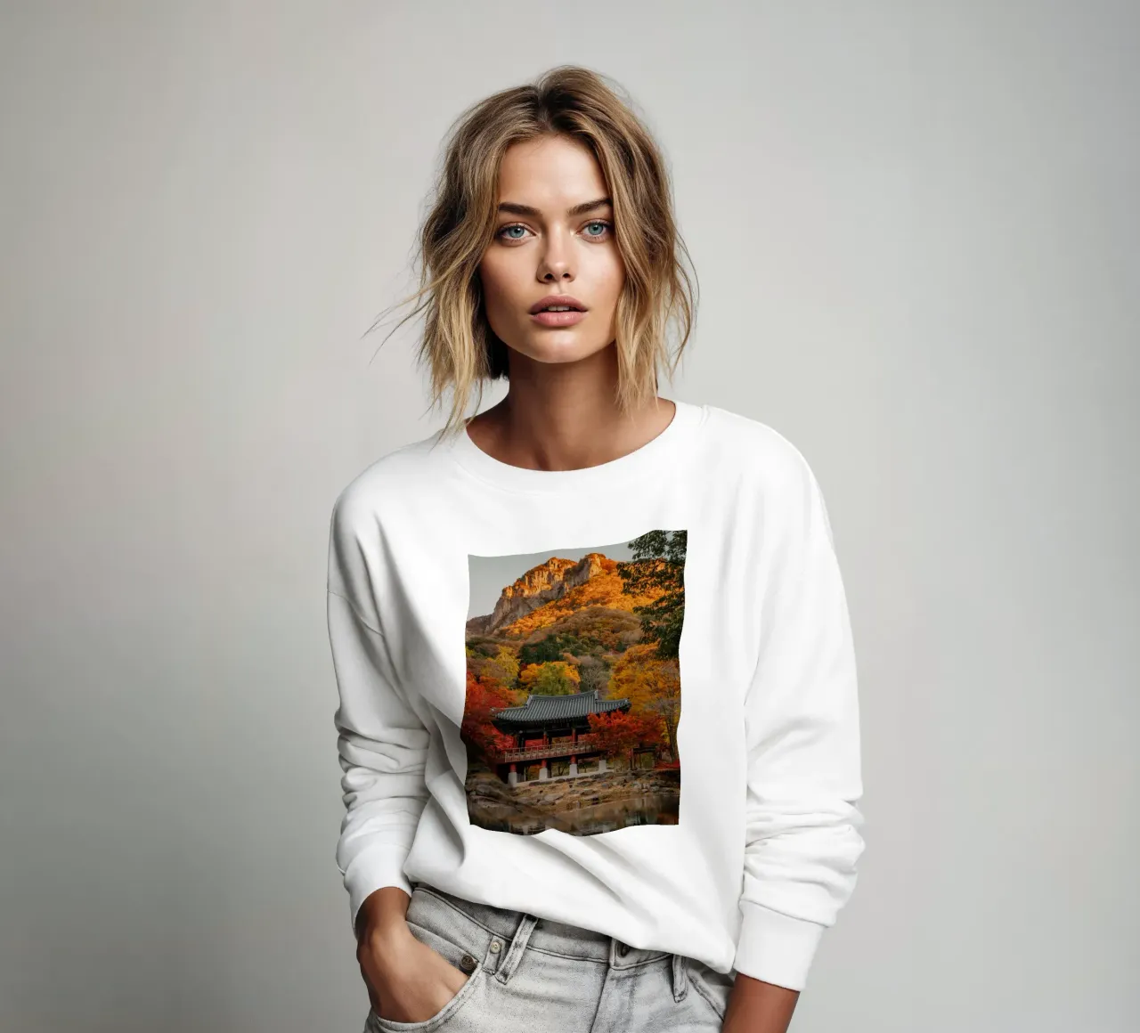 Tempio della Montagna d'Autunno in Corea del Sud felpa da mbgraphx2