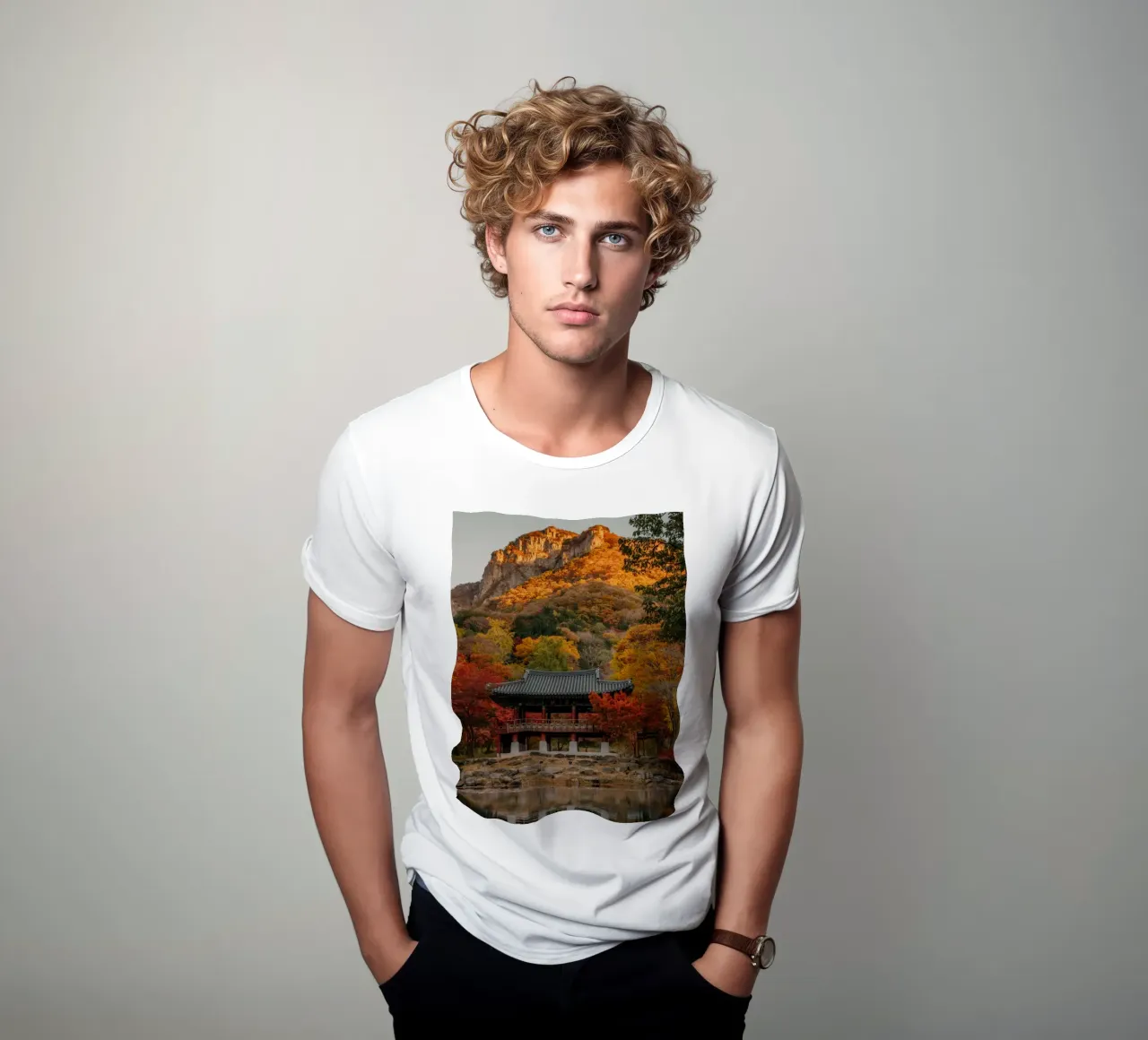 Tempio della Montagna d'Autunno in Corea del Sud t-shirt da mbgraphx2