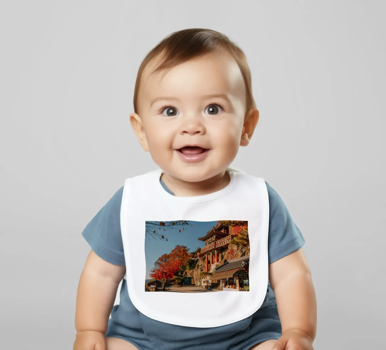 Tempio della Montagna d'Autunno in Corea del Sud bavaglino da mbgraphx2