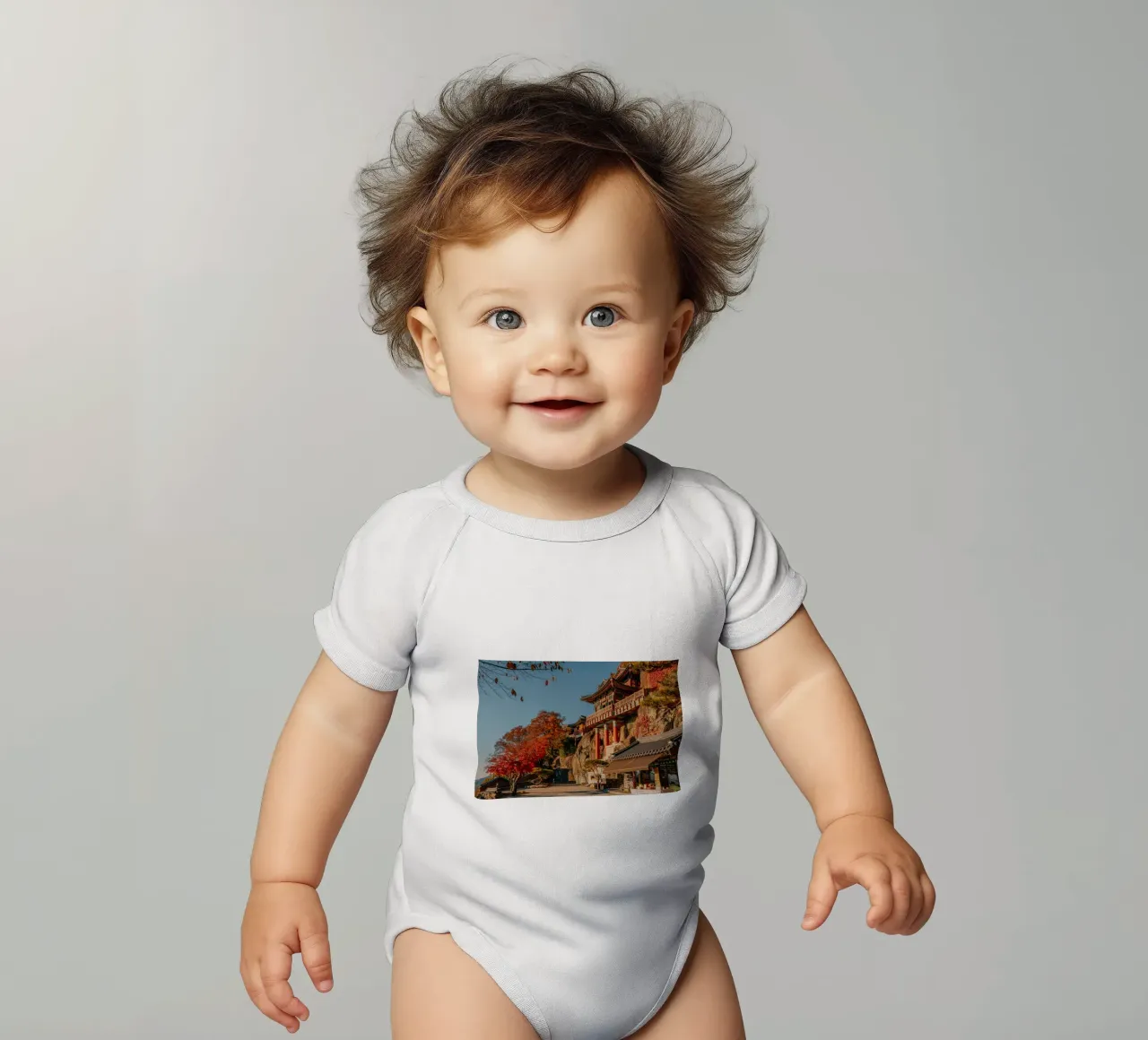 Tempio della Montagna d'Autunno in Corea del Sud body neonato maniche corte da mbgraphx2