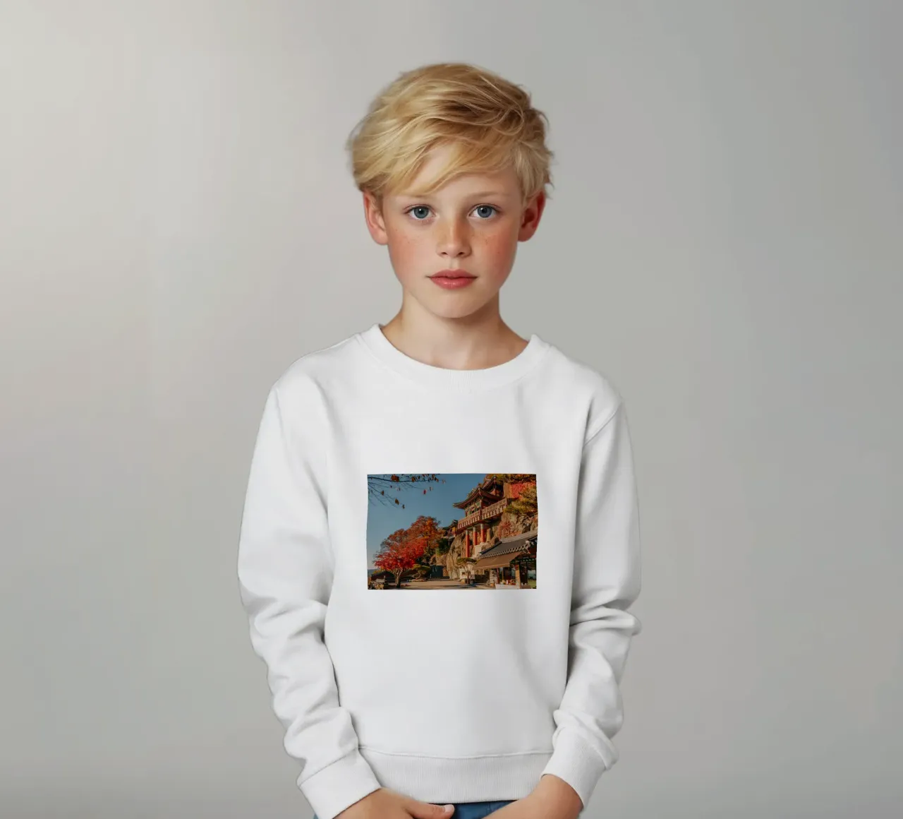 Tempio della Montagna d'Autunno in Corea del Sud felpa bambino da mbgraphx2