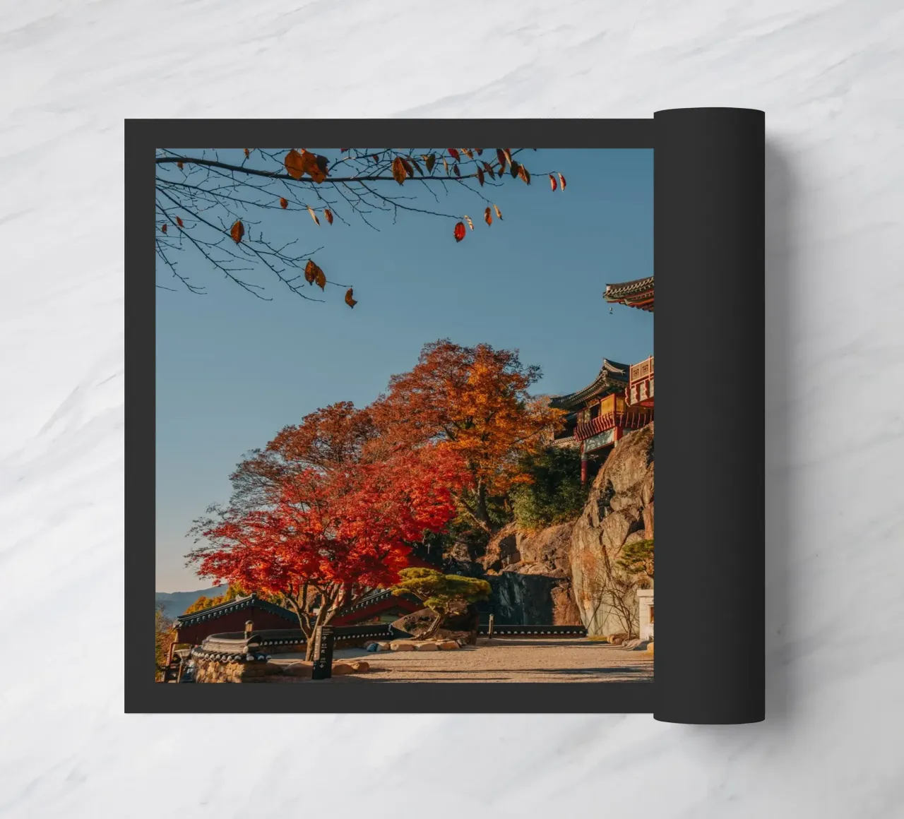 Tempio della Montagna d'Autunno in Corea del Sud zerbino da mbgraphx2