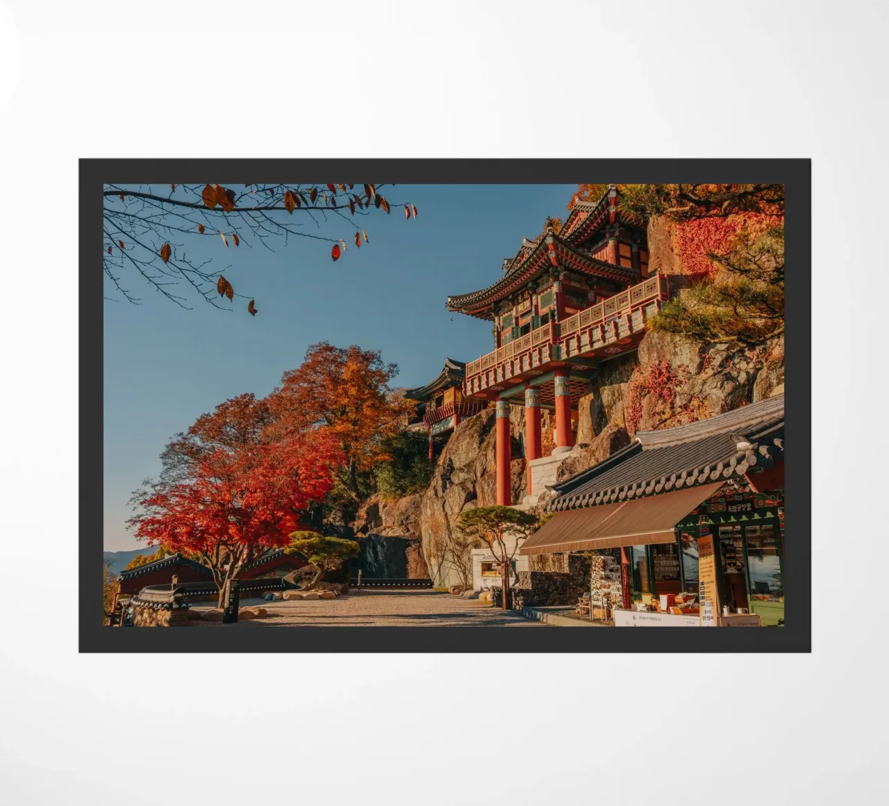 Tempio della Montagna d'Autunno in Corea del Sud zerbino da mbgraphx2