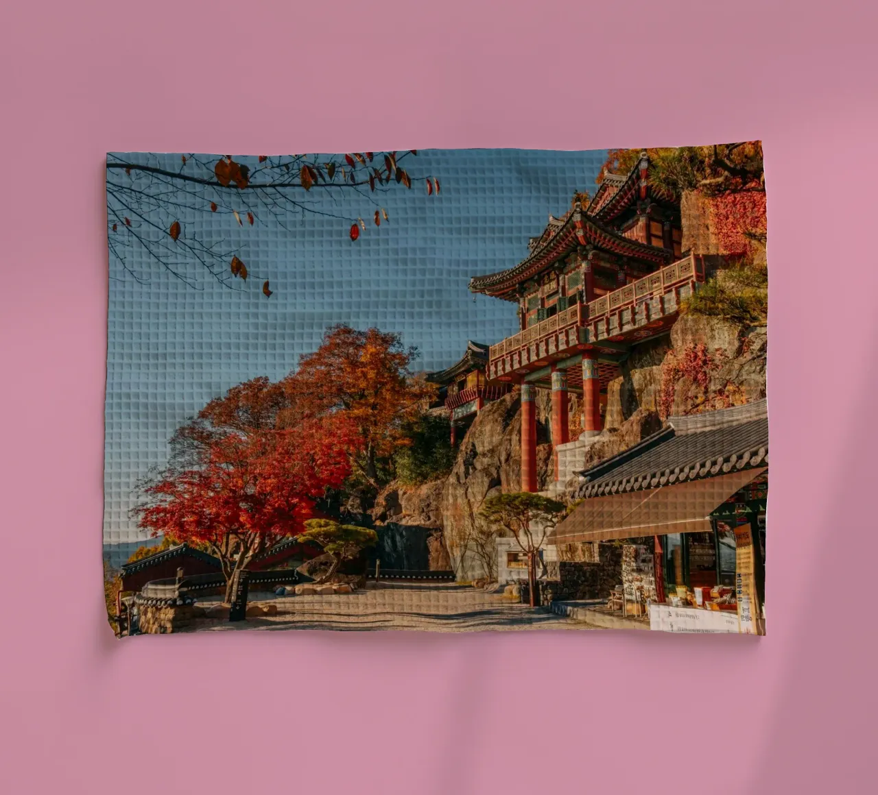 Tempio della Montagna d'Autunno in Corea del Sud canovaccio da cucina da mbgraphx2